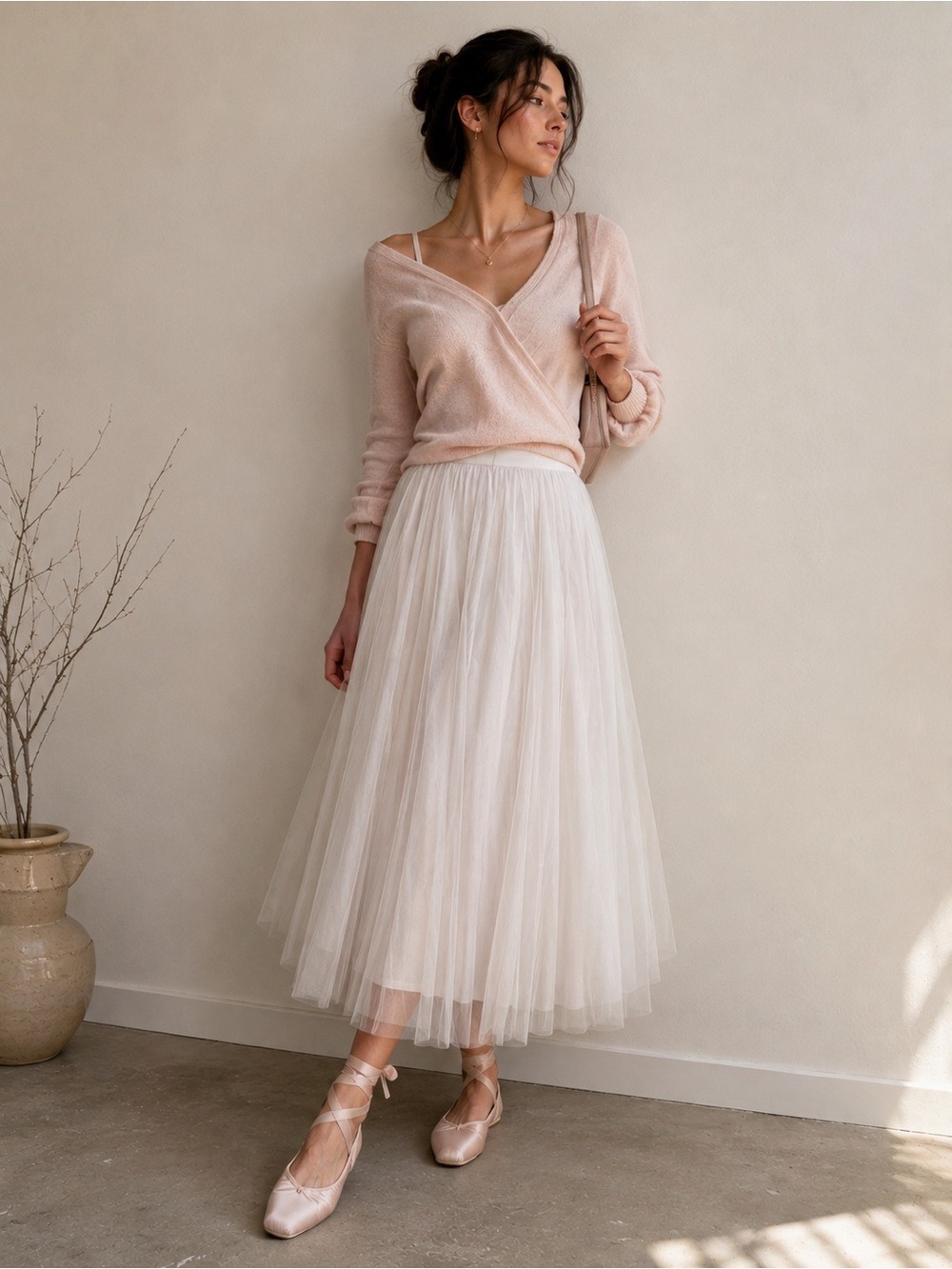 NWT Halara White Mesh Overlay Flowy Midi Tulle Skirt XS Balletcore - Picture 4 of 11